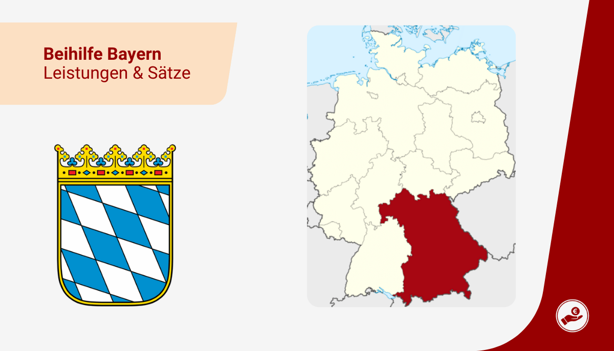Karte von Deutschland mit markiertem Bayern zur Beihilfe 2026 für Beamte und Lehrer.