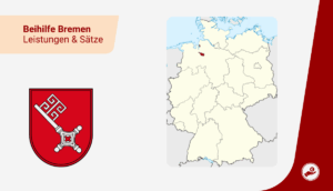 Karte von Deutschland mit markiertem Bundesland Bremen zur Beihilfe 2026 für Beamte und Lehrer.
