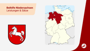 Karte von Deutschland mit markiertem Bundesland Niedersachsen zur Beihilfe 2026 für Beamte und Lehrer.