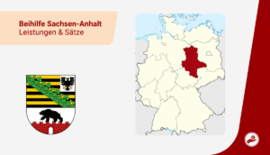 Karte von Deutschland mit markiertem Bundesland Sachsen-Anhalt zur Beihilfe 2026 für Beamte und Lehrer.