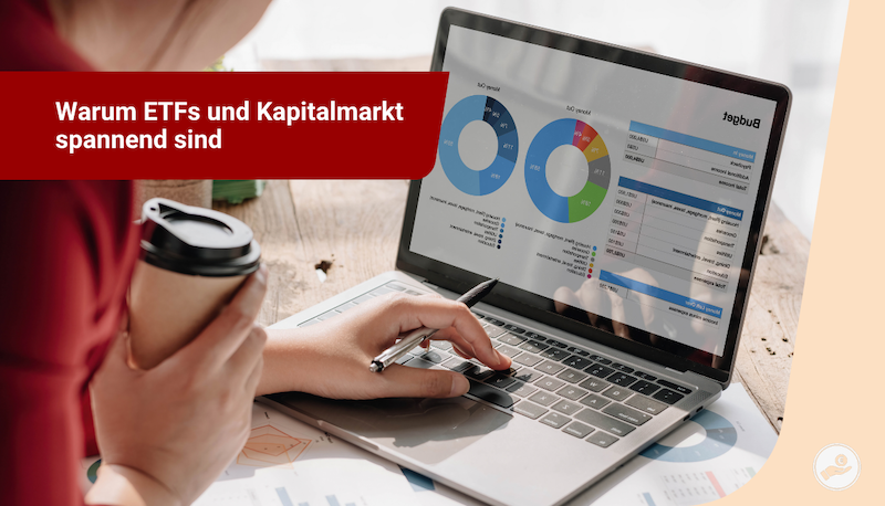 Person betrachtet Finanzdiagramme am Laptop als Symbol für ETFs und Kapitalmarkt im Altersvorsorgedepot für Lehrer.